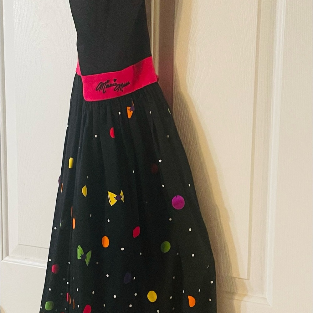 Disney Dress Shop Rock the Dots Minnie.Elegant Black Dress with Colorful Accents